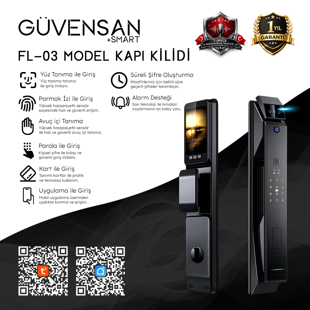 FL-03 Tuya Destekli Akıllı Kapı Kilidi